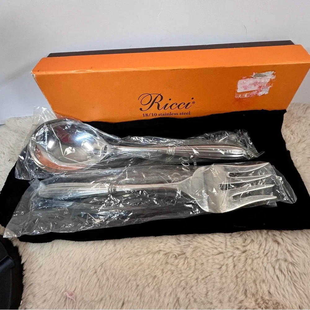NIB.‎ RICCI 18/10 Shiny Stainless Steel Lg Serving Utensil Set